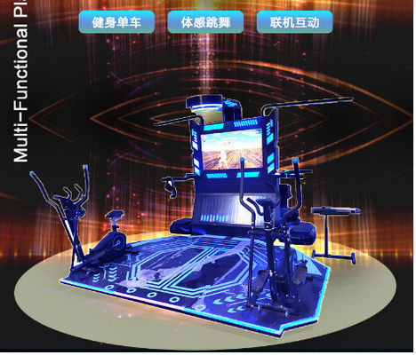 踊るゲームVRのアーケード機械HDはアクリルの人間工学的の革張りのいすを表示する