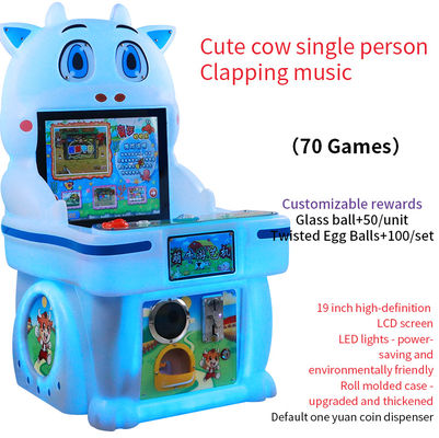 可愛い牛 硬貨で動いた 単一のプレイヤー 音楽 子供 拍手 良質の19インチゲーム
